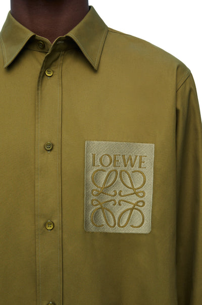 LOEWE chemise en coton à logo brodé