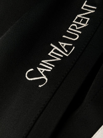 Saint Laurent pantalon de jogging rayé à logo brodé