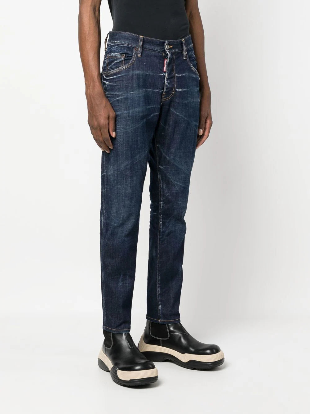 DSQUARED2 jean skinny à effet délavé