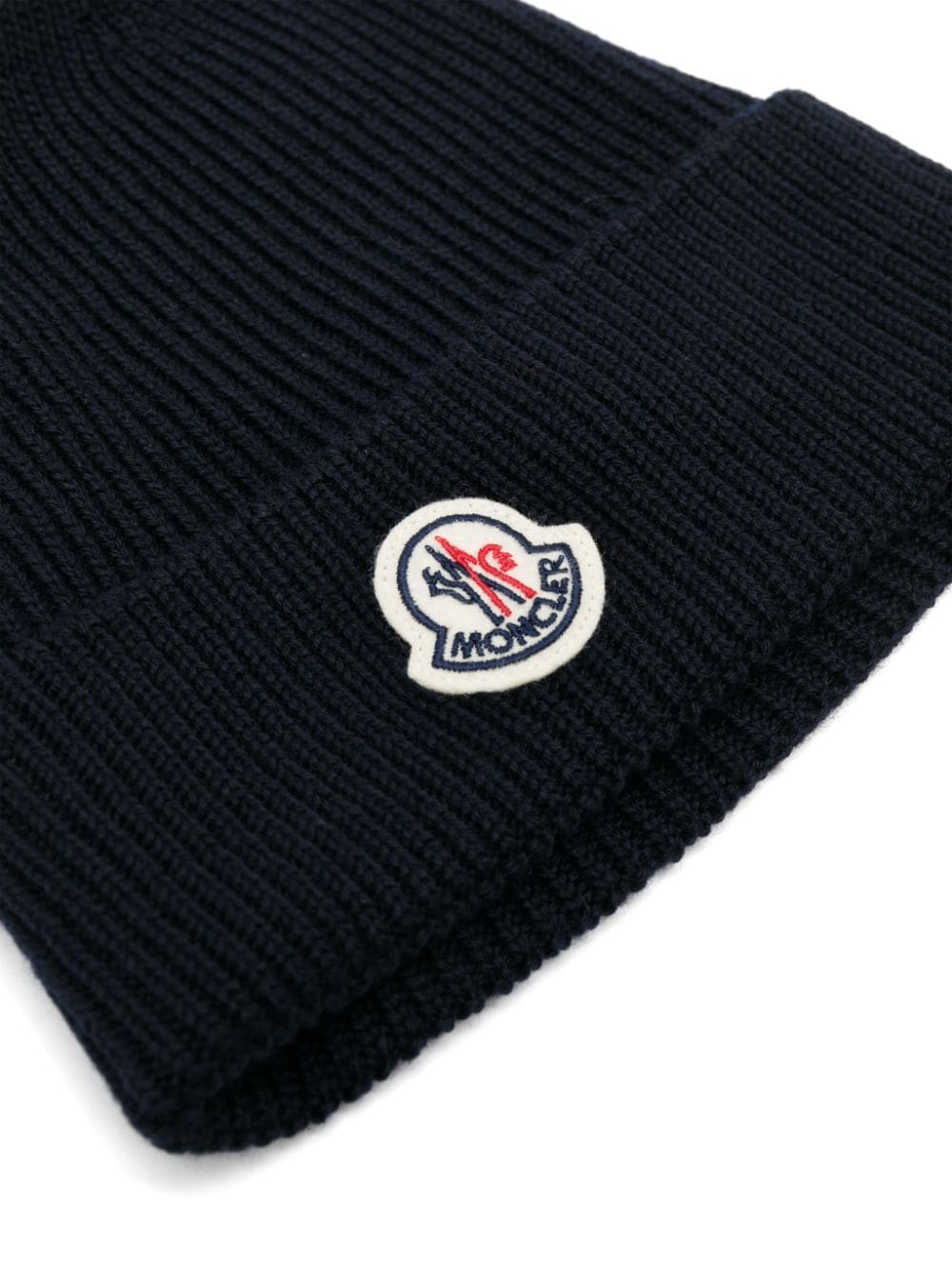 Moncler bonnet en maille nervurée à patch logo