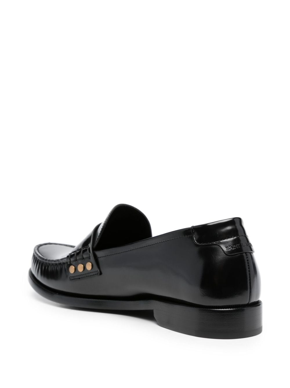 Saint Laurent almond-toe leather loafers