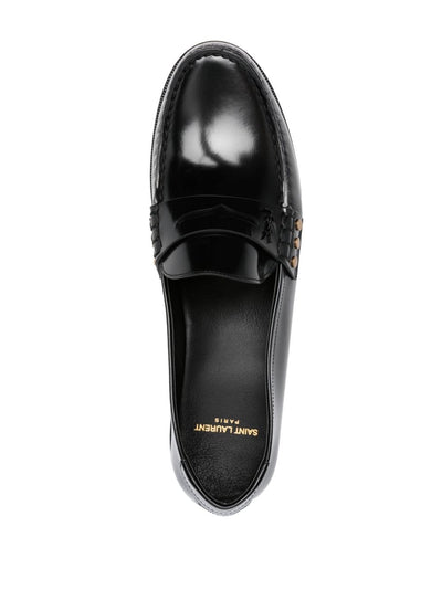 Saint Laurent almond-toe leather loafers