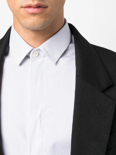 Saint Laurent chemise en coton à fines rayures