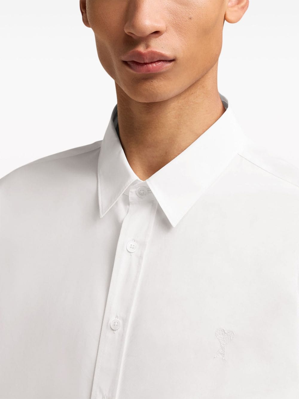 AMI Paris chemise en coton à logo brodé