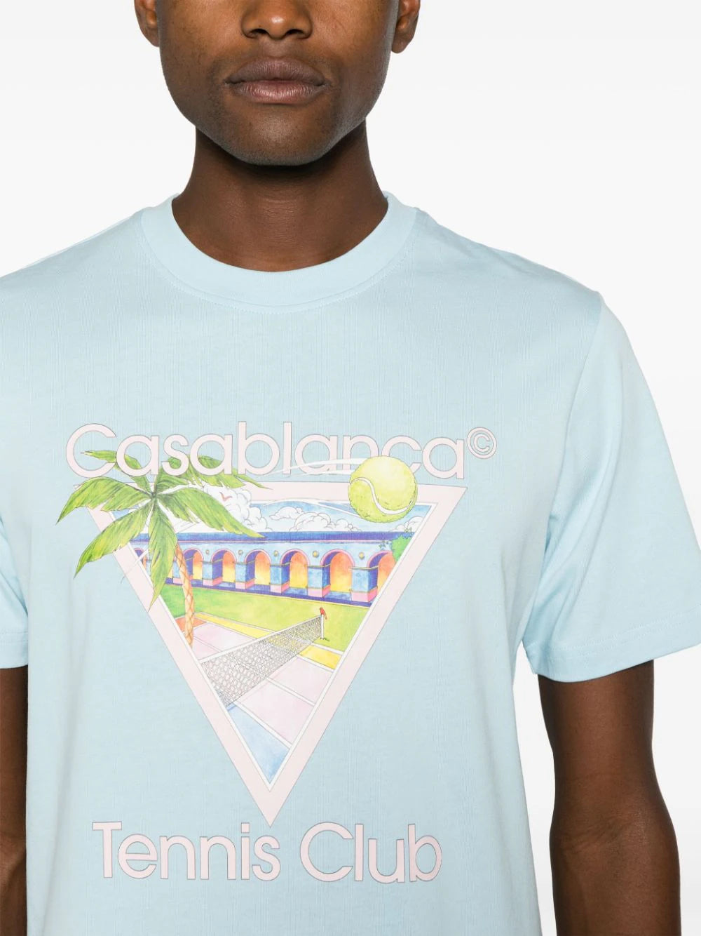 Casablanca t-shirt en coton biologique à logo imprimé