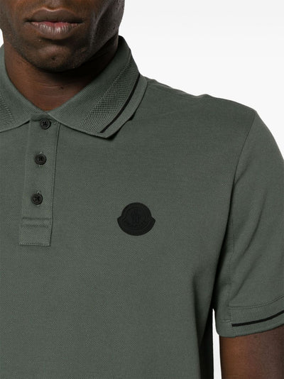 Moncler polo en coton à patch logo