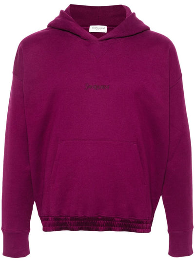 Saint Laurent hoodie en coton à logo brodé