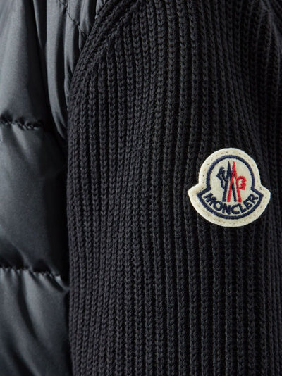 Moncler cardigan à empiècements matelassés