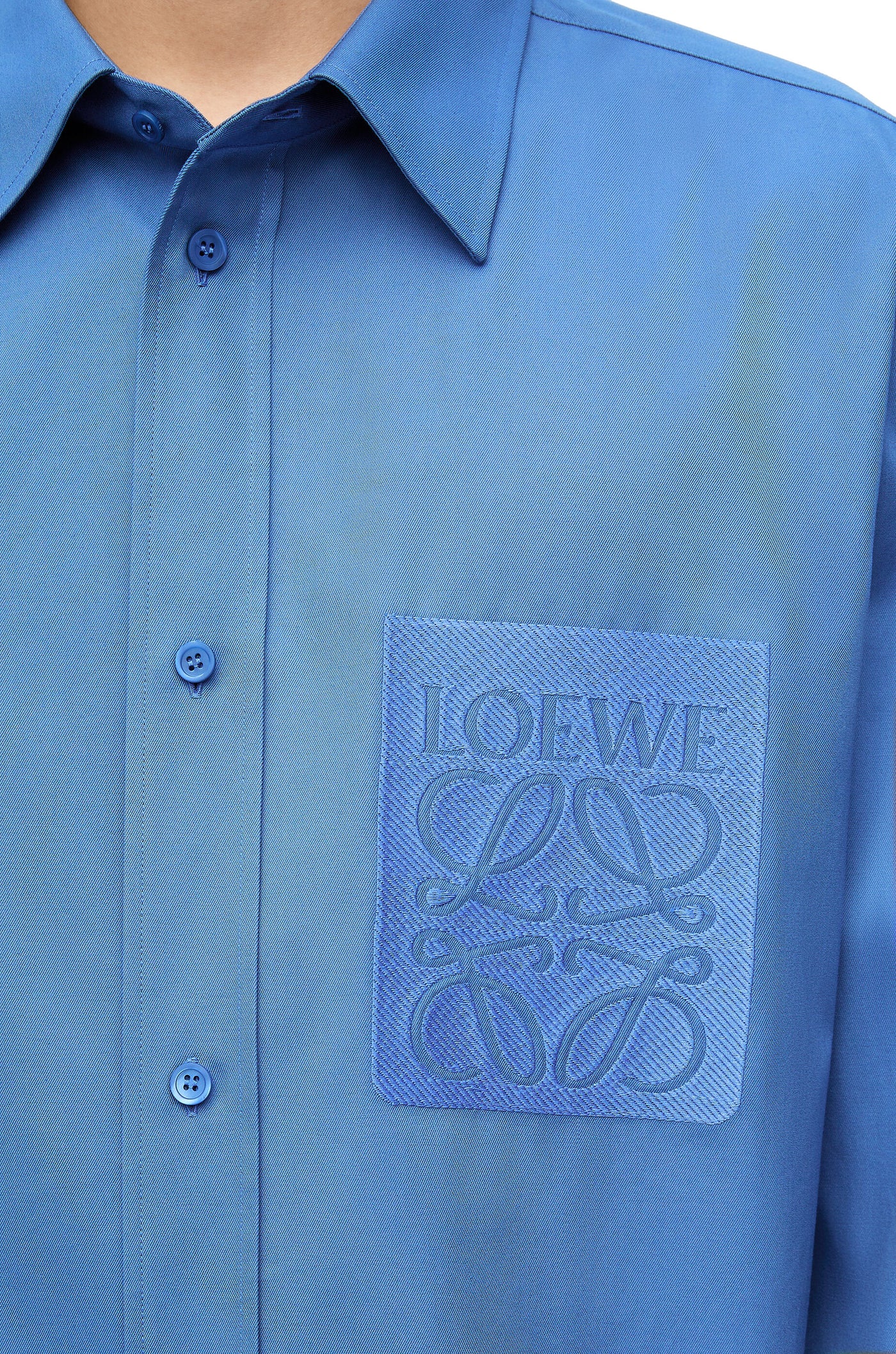 LOEWE chemise en coton à logo brodé