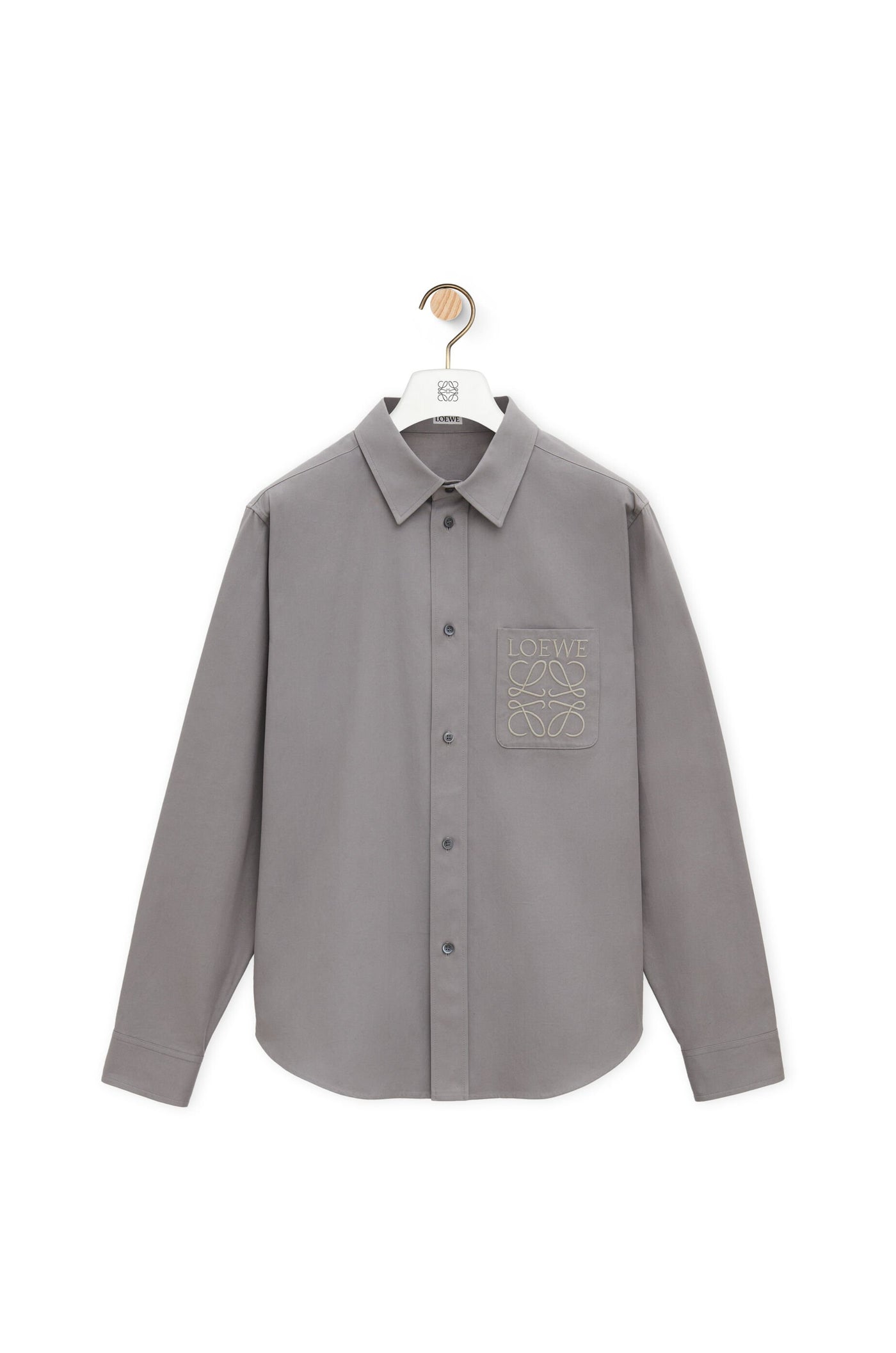 LOEWE chemise en coton à logo brodé